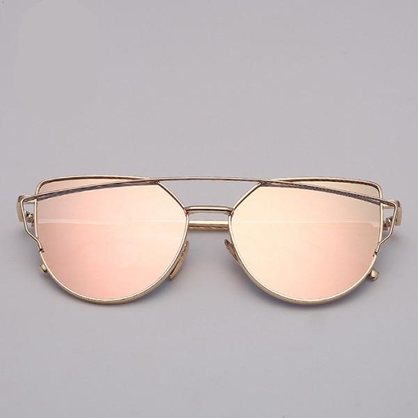 NEW  Stevvex Designer Cat eye Sunglasses For Women and Ladies in Vintage Metal Reflective Glasse Mirror Retro Oculos De Sol Gafas Style With UV 400 Protection