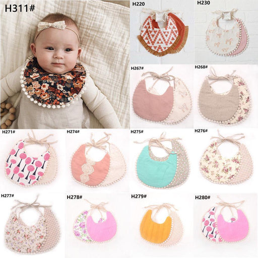 Handmade Luxury Floral Baby Bib Accessories Burp Cloths Newborn Baby Boy Girl Kids Cartoon Bibs 100% Cotton Linen Waterproof Saliva Bib For Kids