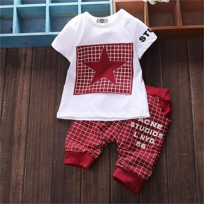 Baby Boy Clothes Winter Kids Clothes Sets T-shirt Pants Suit Star Printed Clothes Newborn  For Boys