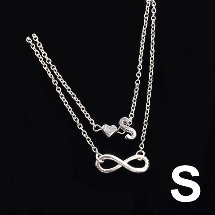 Anklet Heart Infinity Silver Color Ankle Bracelet 26 Letter Anklets For Women Foot Jewelry Style