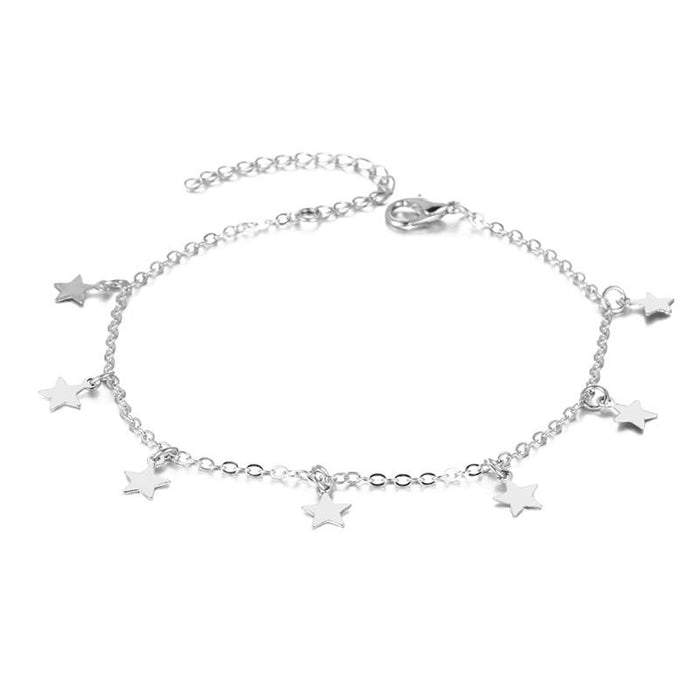 Gold Modern Luxury Star Pendant Anklet Foot Chain Leg Bracelet For Woman In Charm Jewelry Style Ideal for Gift