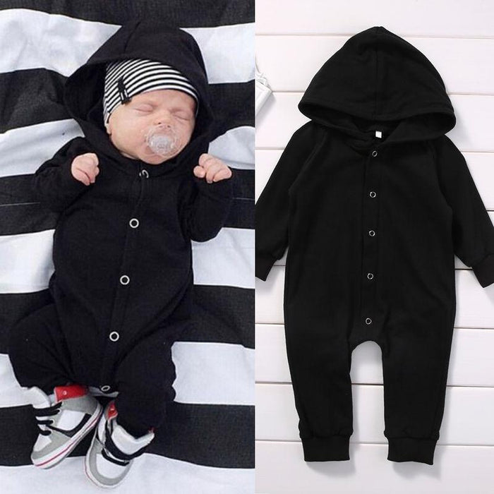 Classic Outfit Toddler Infant Boy Clothing Romper Long Sleeve Black Jumpsuit Playsuit Clothes