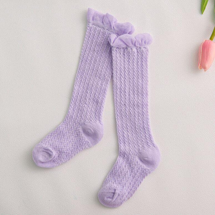 Modern Baby Girl Pure Cotton Summer High knee Mesh Breathable Cotton Long Girl Socks