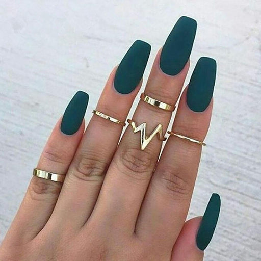 New Modern Fashion Gold Lightning Wave Elegant Rings Set Adjustable Finger Luxury Ring For Women Girl Gifts Anillos Mujer Ring Jewelry