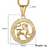 Luxury Gold Men and  Women Zodiac Medalon Necklace Symbol Cool Jewelry Gift