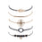 Bohemian Black Beads Chain Bracelets Bangles For Women Fashion Heart Compass Gold Color  Bracelets Sets Luxury Jewelry Gifts