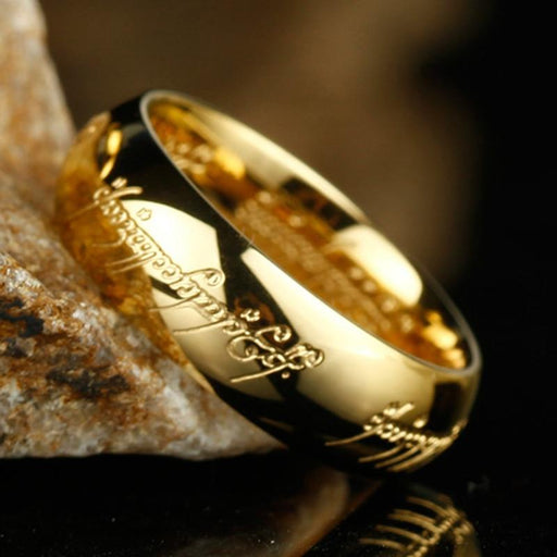 Modern High Quality Gold Color Rings  Great Elegant Gift Stainless Steel One Ring Of Power Jewelry Luxury for Women Men