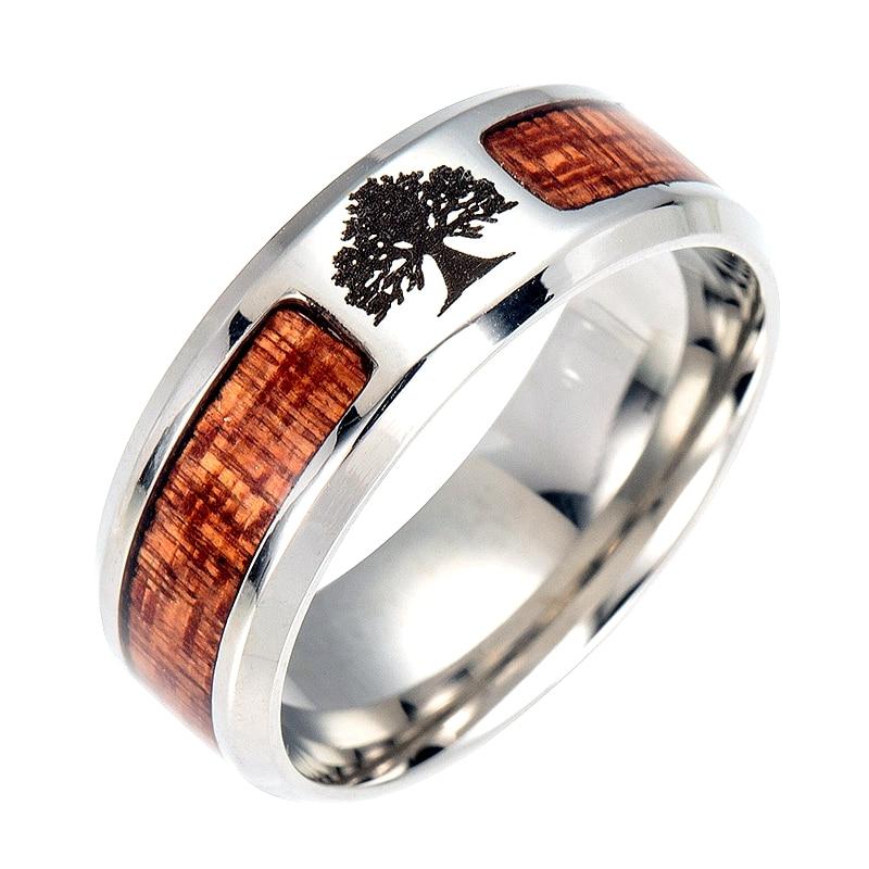 High Quality Titanium Stainless Steel Wood Life Tree Luxury Elegant Family Epic Healing Ring Jewelry Gifts for Women and Men