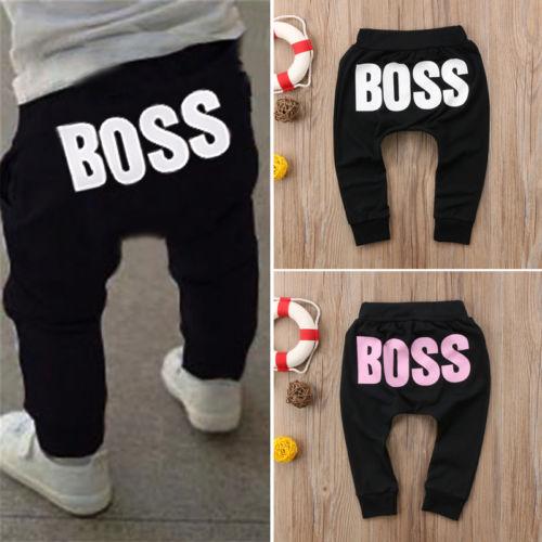 Modern Printed Baby Letter BOSS Pants Cotton Baby Pants / Casual Trousers for Boy and Girl Clothes