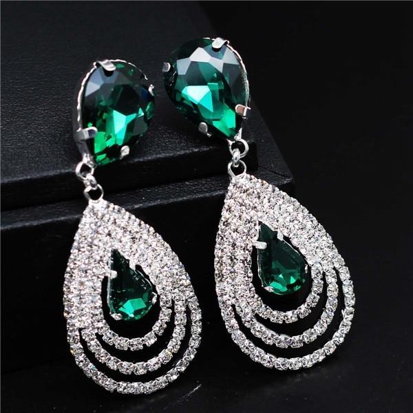 Modern NEW Trend Luxury  Woman Elegant Wedding Bridal Jewelry Sets For Women Rhinestone Austrian Crystal Jewelry Set Bracelet Earrings Set