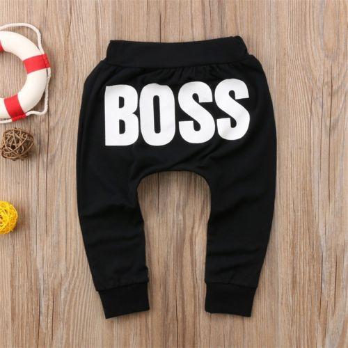 Modern Printed Baby Letter BOSS Pants Cotton Baby Pants / Casual Trousers for Boy and Girl Clothes