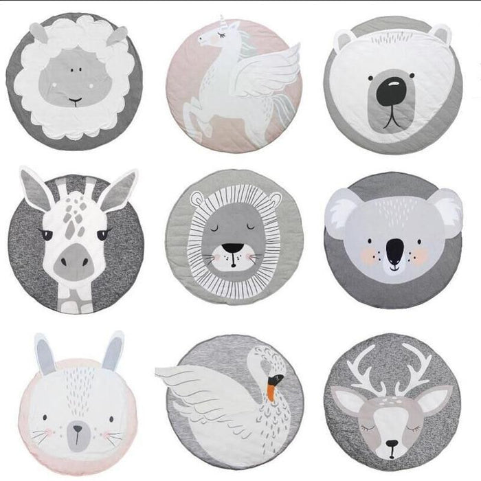 Modern Luxury Animal Carpet For Baby Play Mats Wewborn Infant Soft Sleeping Mat Cotton Rabbit Lion Raccoon Swan Pegasus Koala Cat Bear Carpet For Kids