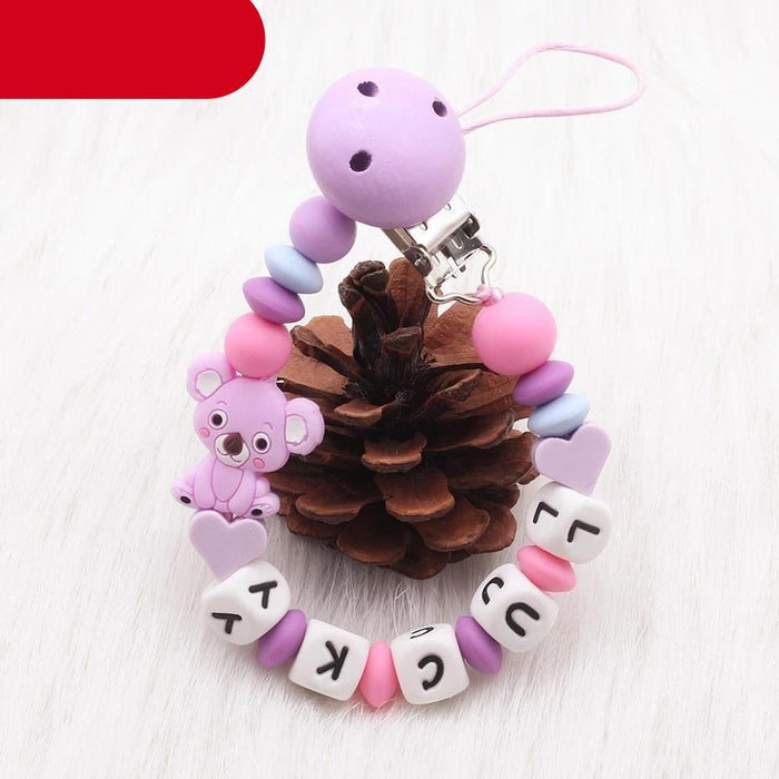 Modern Handmade Personalized Name Baby Pacifier Clips Silicone Pacifier Chain Wood Pacifier Holders For Pacifier For Baby Kids