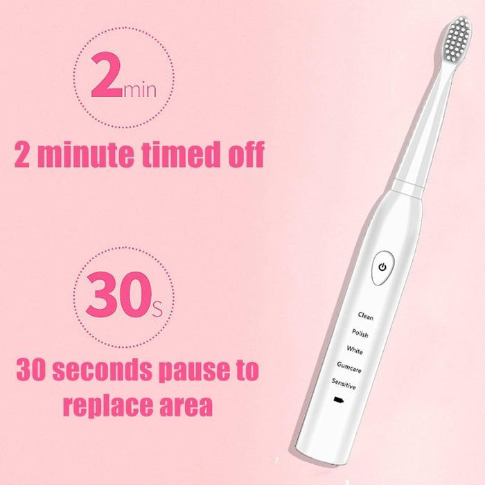 Electric Toothbrush Rechargeable Ultrasonic Washable Electronic Whitening Waterproof Teethbrush Head Replaceable Perfect For Cleaning Teeths