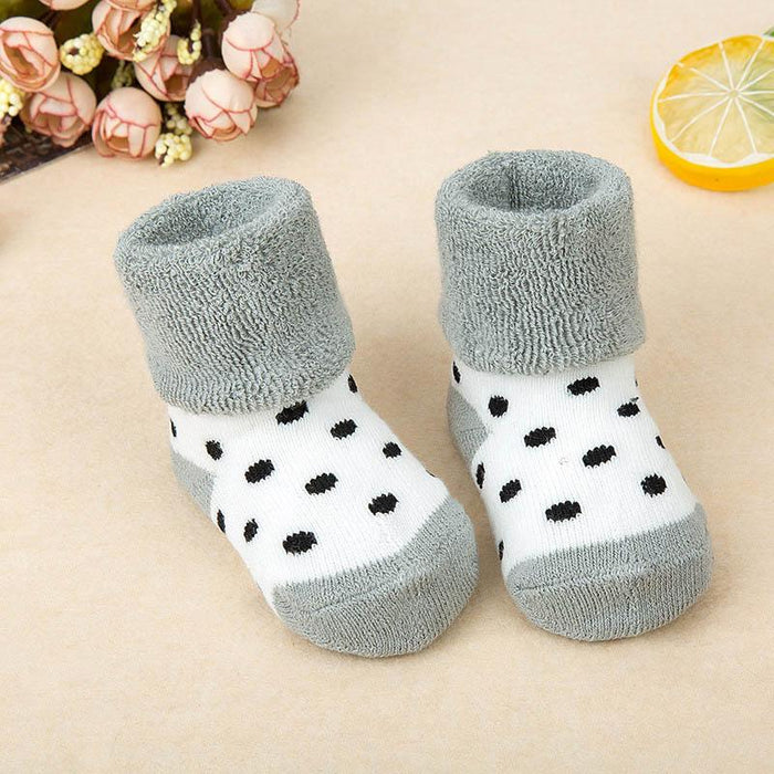 Comfortable Cute Cotton Newborn Soft Baby Girls Boys Socks Infant Toddler Stripe Anti Slip Stretchy Socks