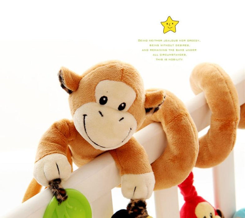 Stuffed Stroller Toys Animal Baby Crib Pram Bed Hanging Educational Infant Baby Rattle For Kids