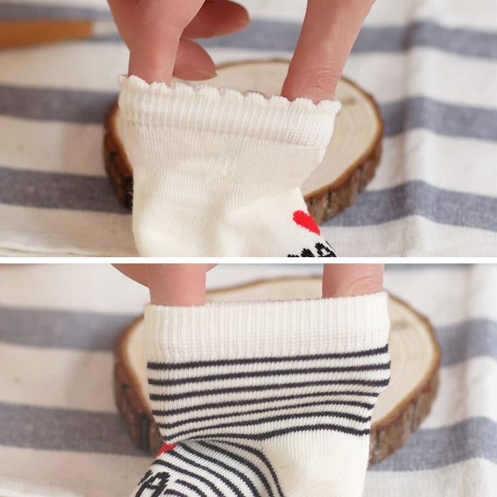 Comfortable Cute Cotton Newborn Soft Baby Girls Boys Socks Infant Toddler Stripe Anti Slip Stretchy Socks