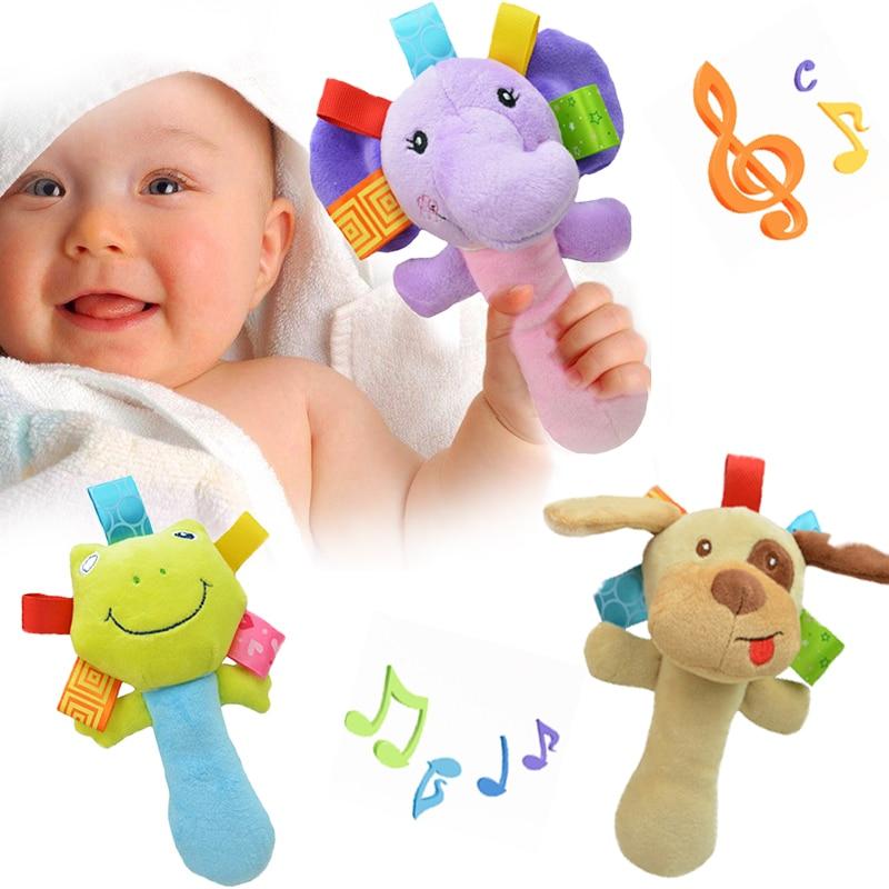 Newborn Baby Toys 0-12 Months Cartoon Baby Plush Rattle Mobile Bell Toy Infant Toddler Early Educational Toys For Kids