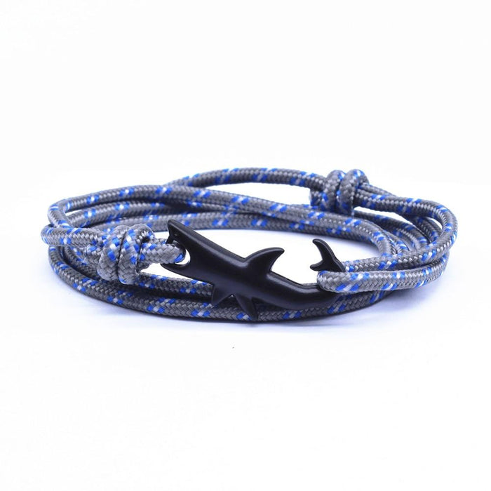 Nylon Rope Chain Luxury  Bracelets For Women And Men Ocean Shark Charm Bracelet Popular Jewelry Anchor Bracelet Style