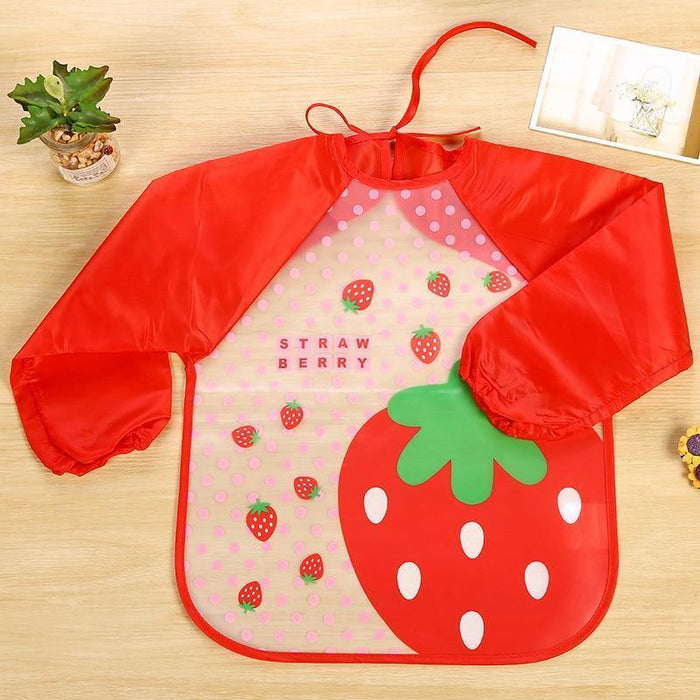 Waterproof Long Sleeve Girl Bibs Kids Burp Cloth Feeding Bib with Pocket Bib For Kids