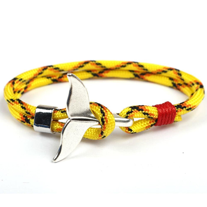 Trendy Anchor Bracelet Whale Tail Shape Men Survival Rope Bracelet Men Male Women Jewelry Simple Hook Bracelts