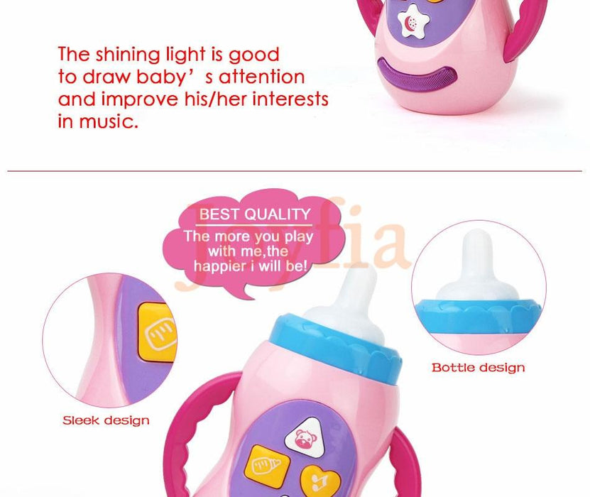 Baby Simulation Milk Bottle Toy LED Flashing Baby Bottle With Sound and Light Toys For Baby