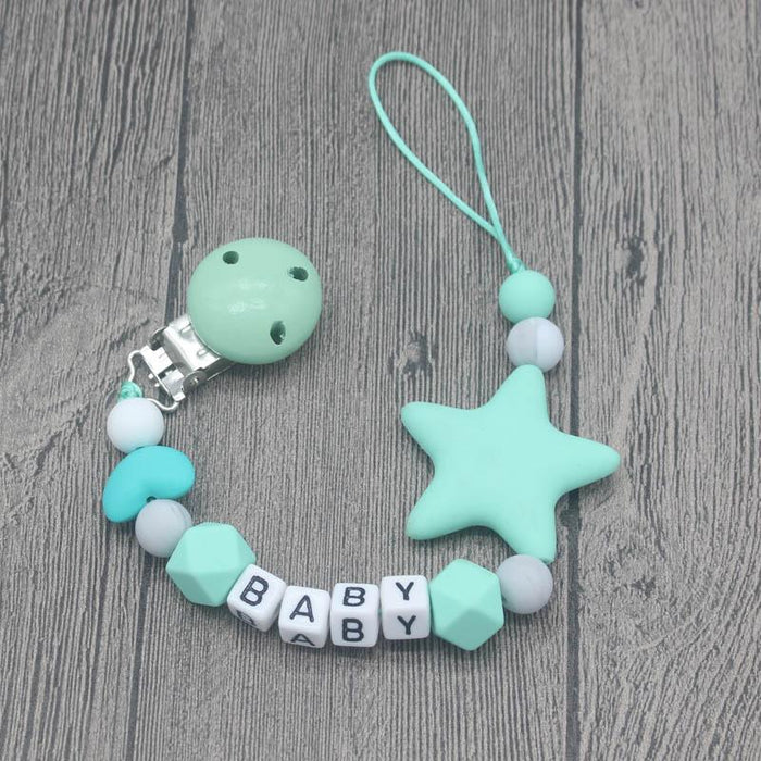 Personalized Name Handmade Pacifier Clips Holder Chain Silicone Pacifier Chains Baby Teether Teething Chain For Baby and Kids