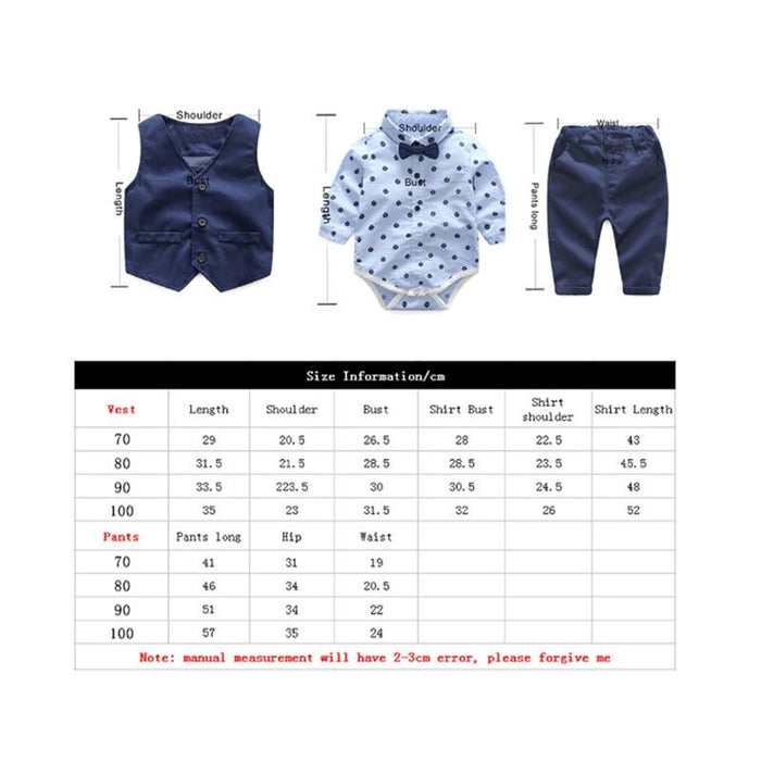 Luxury Modern Outfit Autumn Fashion Baby Boys Gentleman Bow Tie Rompers Pants Suit Baby Set For Celebrations