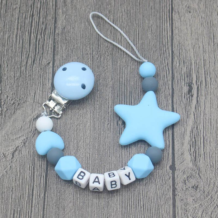 Personalized Name Handmade Pacifier Clips Holder Chain Silicone Pacifier Chains Baby Teether Teething Chain For Baby and Kids