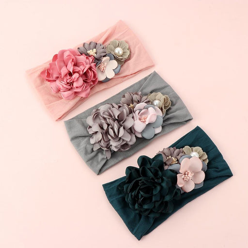 Baby Bow Hairband Elastic Headband Cute 3D Flower Stretch Turban Flower Head Wrap Princess Hair Accessories Bow For Baby