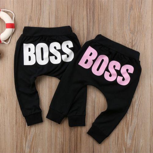 Modern Printed Baby Letter BOSS Pants Cotton Baby Pants / Casual Trousers for Boy and Girl Clothes