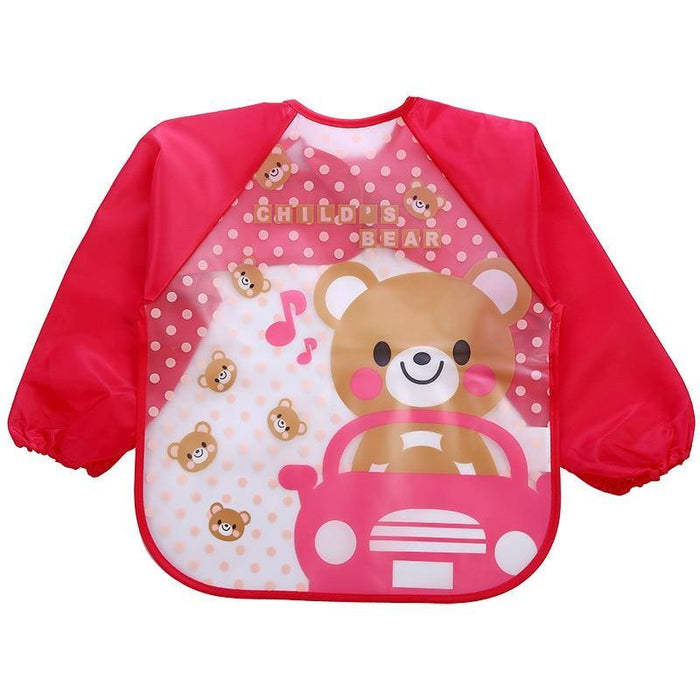 Waterproof Long Sleeve Girl Bibs Kids Burp Cloth Feeding Bib with Pocket Bib For Kids