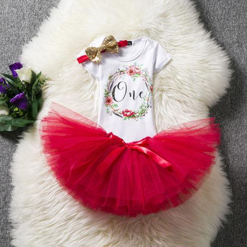 Baby First Birthday Outfits Tutu Tulle for 1 Year Party Fluffy Pink Communion Toddler Christening Gown Dresses For Girls