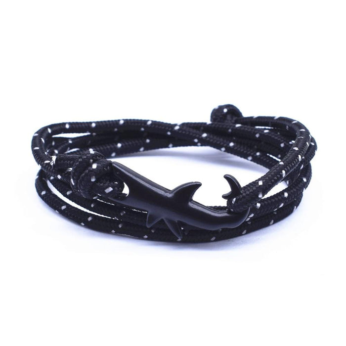 Nylon Rope Chain Luxury  Bracelets For Women And Men Ocean Shark Charm Bracelet Popular Jewelry Anchor Bracelet Style