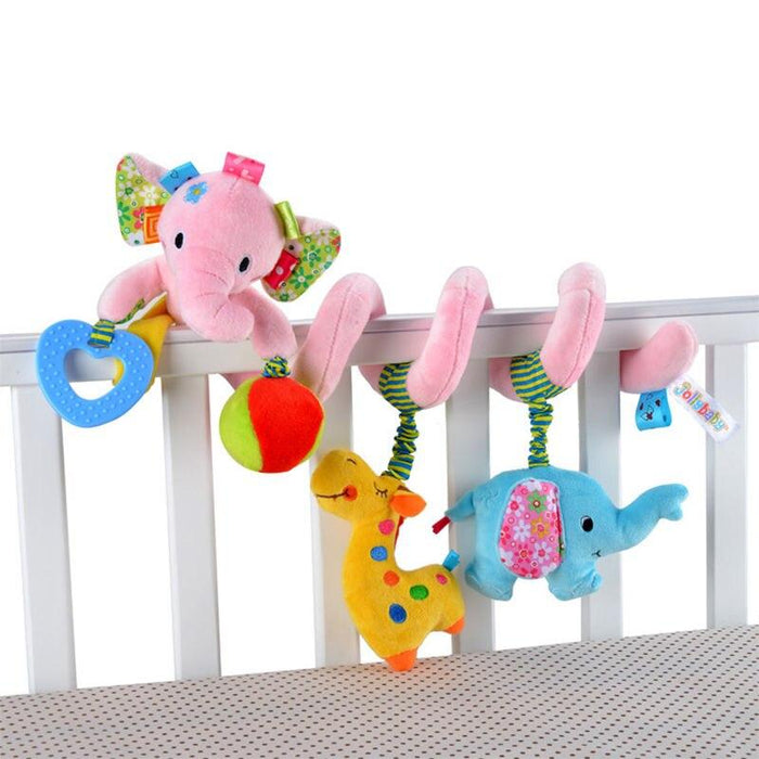 Stuffed Stroller Toys Animal Baby Crib Pram Bed Hanging Educational Infant Baby Rattle For Kids