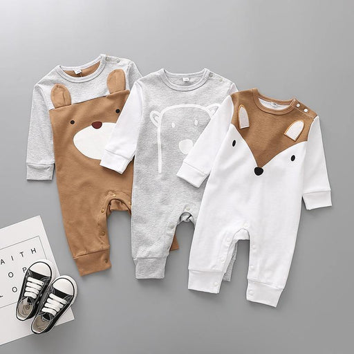 Fashion Trend Stevvex Cute Animals Spring Romper Newborn Baby Clothes Kids Long Sleeve Underwear Cotton Boys Clothes Romper For Kids