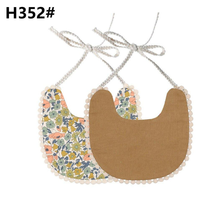 Handmade Luxury Floral Baby Bib Accessories Burp Cloths Newborn Baby Boy Girl Kids Cartoon Bibs 100% Cotton Linen Waterproof Saliva Bib For Kids