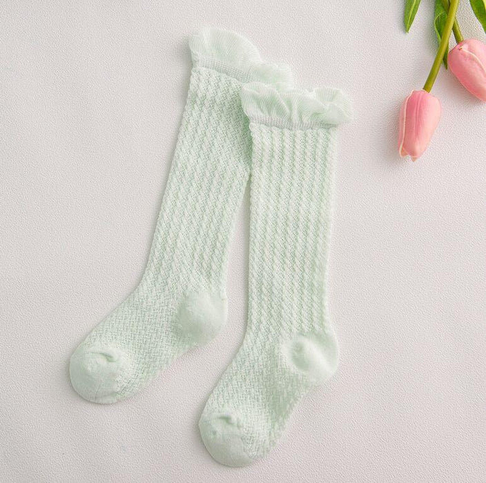 Modern Baby Girl Pure Cotton Summer High knee Mesh Breathable Cotton Long Girl Socks