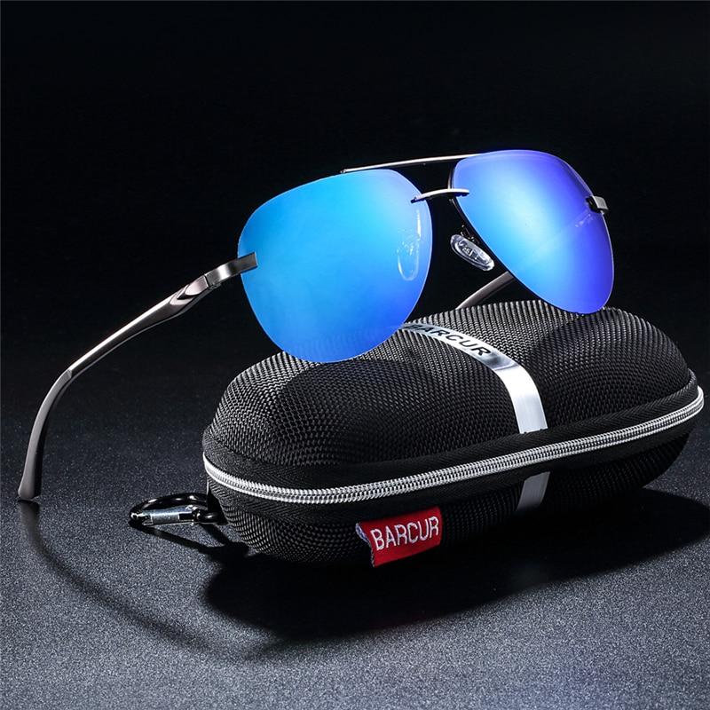 Luxury  Aluminium Magnesium Men's Sports Driving Polarized Sunglasses With Stanless Steel Frame Ultra Light Men Glasses In Aviation Pilot Style With UV400 Protection