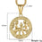 Luxury Gold Men and  Women Zodiac Medalon Necklace Symbol Cool Jewelry Gift