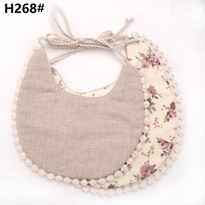 Handmade Luxury Floral Baby Bib Accessories Burp Cloths Newborn Baby Boy Girl Kids Cartoon Bibs 100% Cotton Linen Waterproof Saliva Bib For Kids