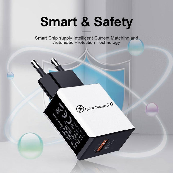 Fast Universal Portable Quick Charge 3.0 4.0 USB Charger 5V 3A Fast Charging Adapter Lightweight Mobile Phone Charger