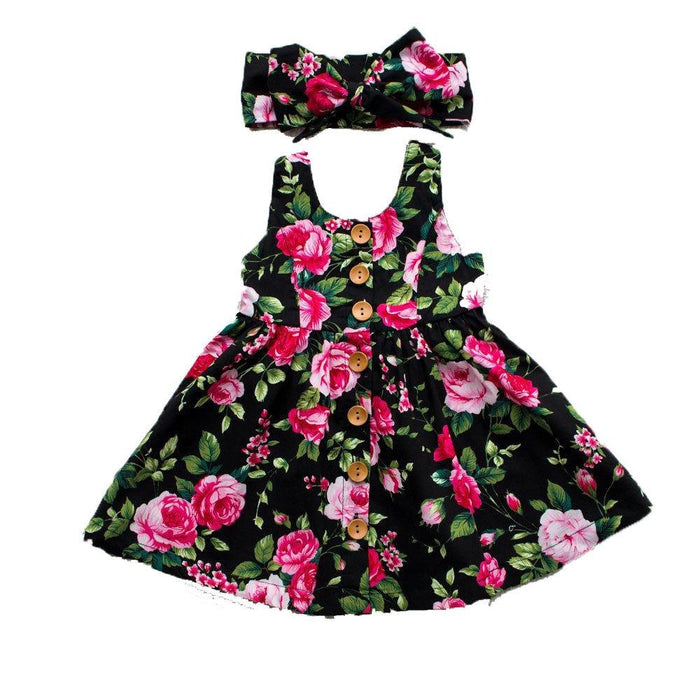 Interesting Toddler Kids Baby Girl Party Princess Floral summer Dress Pageant Clothes New Design With Bow