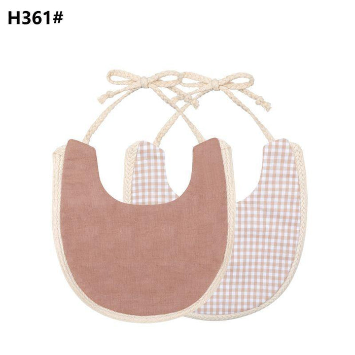 Infant Baby Bib Kid Toddler Dinner Feeding Tassel Double-side Cotton Linen Burp Cloths Saliva Towel For Baby