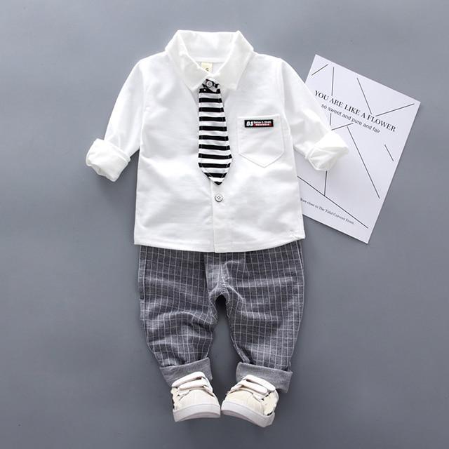 Newborn Baby Boys Clothes Formal Party  Clothing Sets Tie Shirt and Pants Outfits Set 0-4 Year For Boys In Modern Style