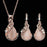 Modern Jewelry Sets For Women Elegant Water-Drop Rhinestone Elegant Pendant Luxury Necklace Hook Earrings Jewelry Set