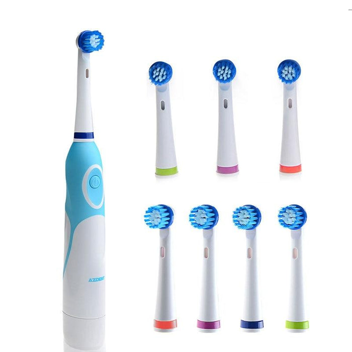 Modern  Rotation Proffesional Electric Toothbrush with 4 & 8 Replacement Heads Deep Clean Battery Operated Tooth Brush Teeth Whitening Teethbrush For Adults