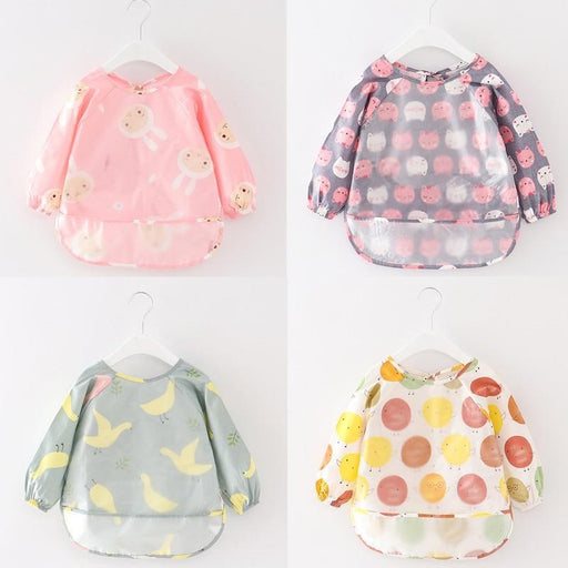 Modern Luxury NEW Baby Cute Cartoon Waterproof Long Sleeve Apron Baby  Feeding Bib for Children Baby and Kids