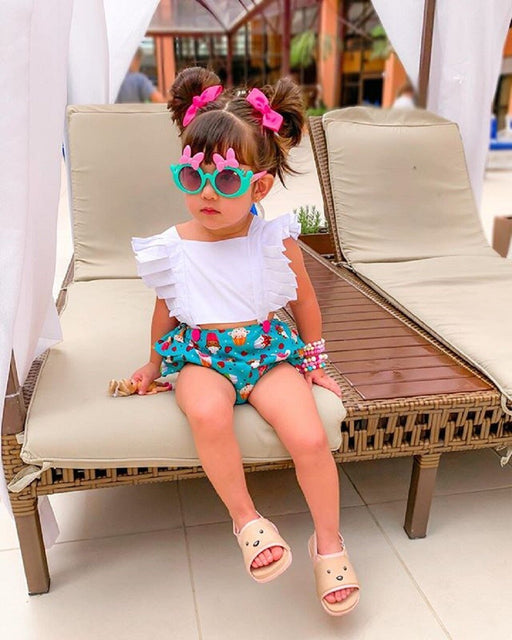 Baby Girl Clothes Splice Bodysuit Jumpsuit Playsuits Ruffled Outfit Summer Backless Sunsuit For Girls In Modern Style