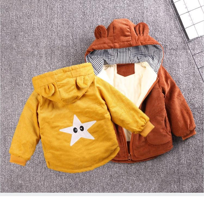 Winter Baby Warm Cotton Coat for Children Outerwear, Newborn Jacket For Infant Clothing For Boys and Girls In Bear Design For Autumn and Winter Season